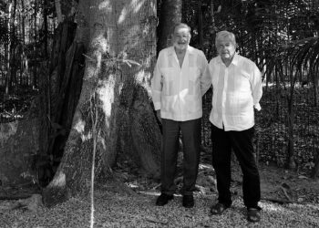 AMLO y Carlos Slim evalúan avance en construcción del Tren Maya