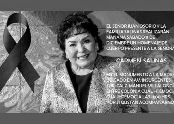 Carmen Salinas recibirá un homenaje en el Monumento a la Madre en la CDMX