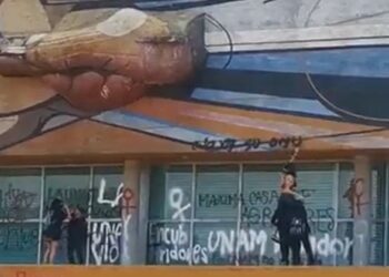UNAM denuncia vandalismo sobre mural de David Alfaro Siqueiros