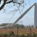 Viento dobla torre de aerogenerador en parque eólico del Istmo de Oaxaca