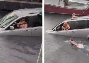 Turistas hunden su auto en el mar, tras seguir instrucciones del GPS