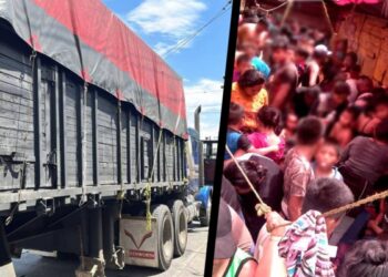 Localizan a más de 300 migrantes a bordo de dos vehículos en Veracruz