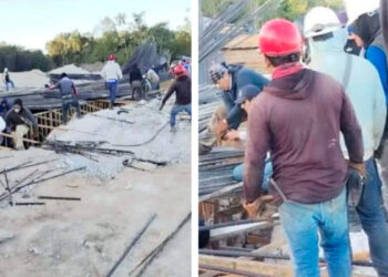 Colapsa estructura de Tren Maya; hay dos trabajadores heridos
