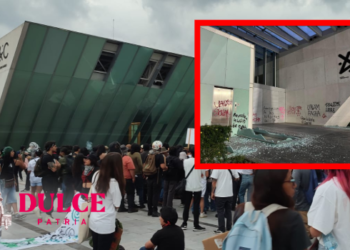 UNAM condena daños al MUAC durante marcha contra la gentrificación.