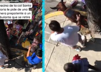 Lord Banquetas corre a vendedor en la Santa María la Ribera, CDMX