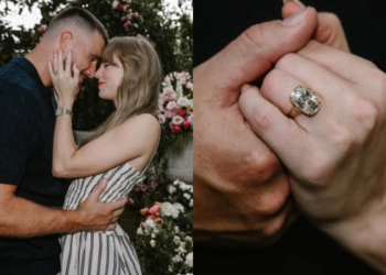 Taylor Swift y Travis Kelce anuncian su compromiso.