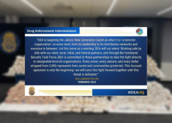 DEA decomisa 77 toneladas de droga al CJNG.