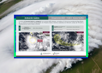 Narda se intensifica a huracán categoría 1; alertan lluvias fuertes.