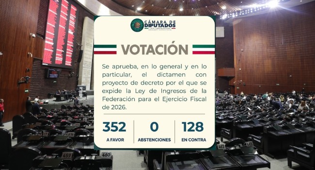 Diputados aprueban Ley de Ingresos para 2026