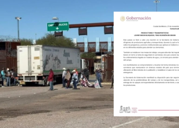 Segob: Transportistas y agricultores levantan bloqueos en carreteras.