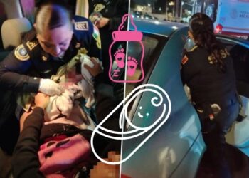 Policías reciben a bebé tras ayudar a mamá a su nacimiento