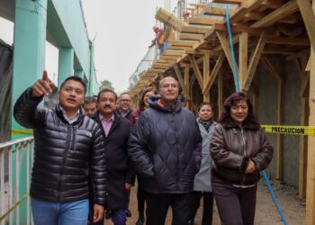 Supervisa Natividad Castrejón avance de módulo escolar en Mixquiahuala