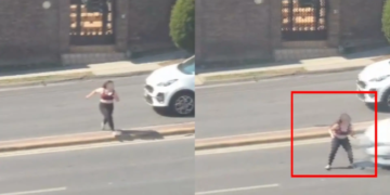 Mujer corre a auto y es atropellada en Monterrey (VIDEO)