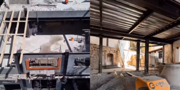 Michelle Núnez supervisa construcción de gimnasio de box.