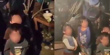 Padres abandonan a ocho niños en casa de cartón en Chiapas.