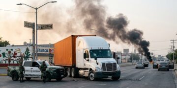 Bloqueos y quema de vehículos tras captura del líder criminal “M9” en Reynosa, Tamaulipas