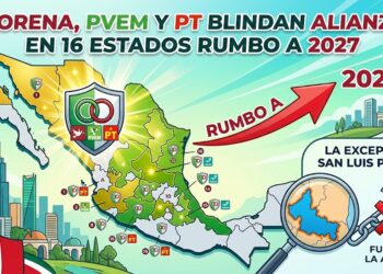 Morena, PVEM y PT blindan alianza en 16 estados rumbo a 2027; San Luis Potosí, la excepción