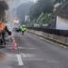 Tráiler queda calcinado en la Chamapa-Lechería (VIDEO).