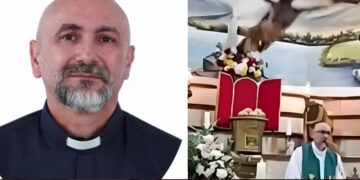 Dudas por la cruz que mató a un sacerdote en plena misa